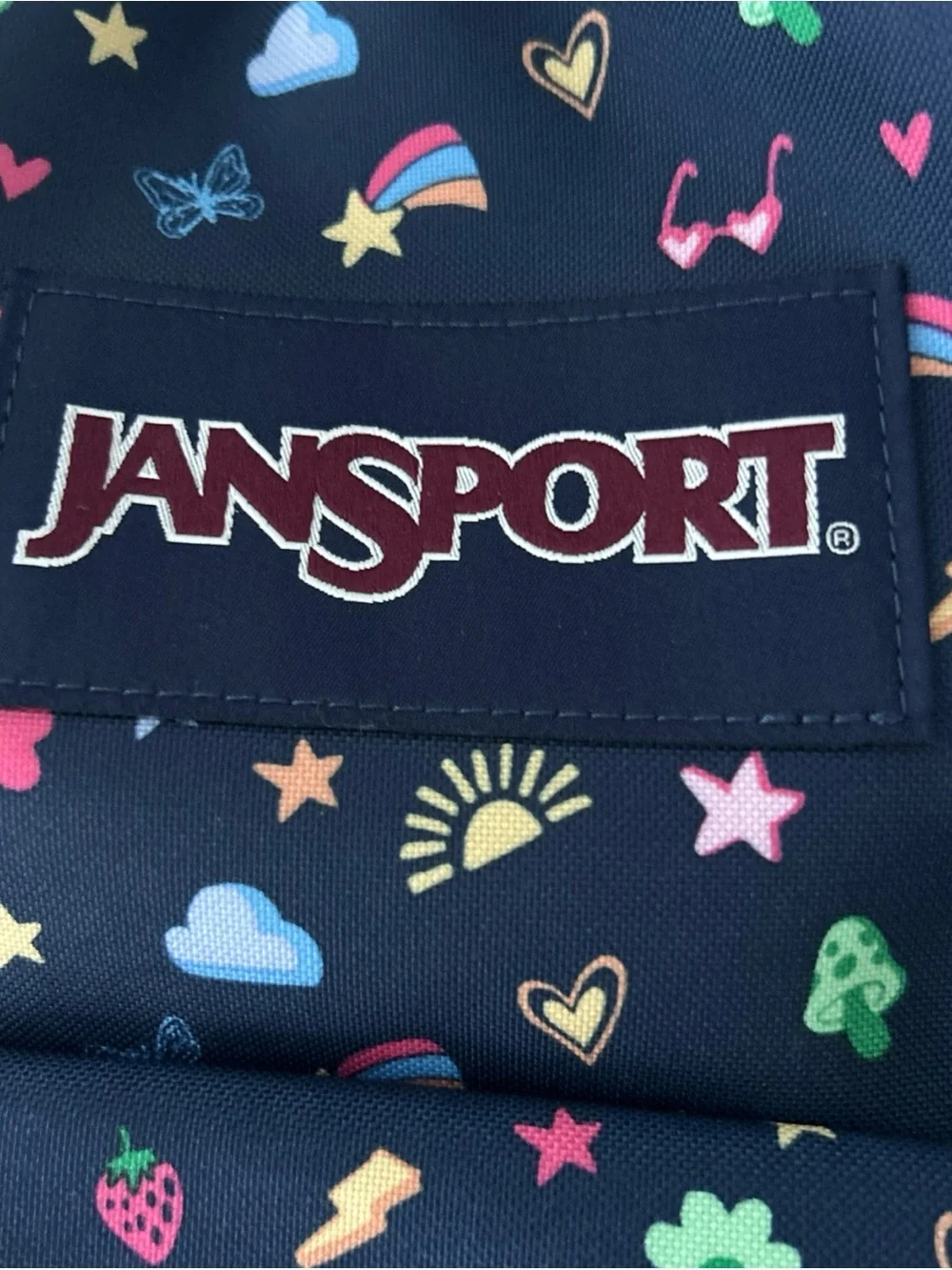 17” JanSport Kids' Navy Rainbow Icons Electric Backpack Like New WOT - Picture 12 of 16